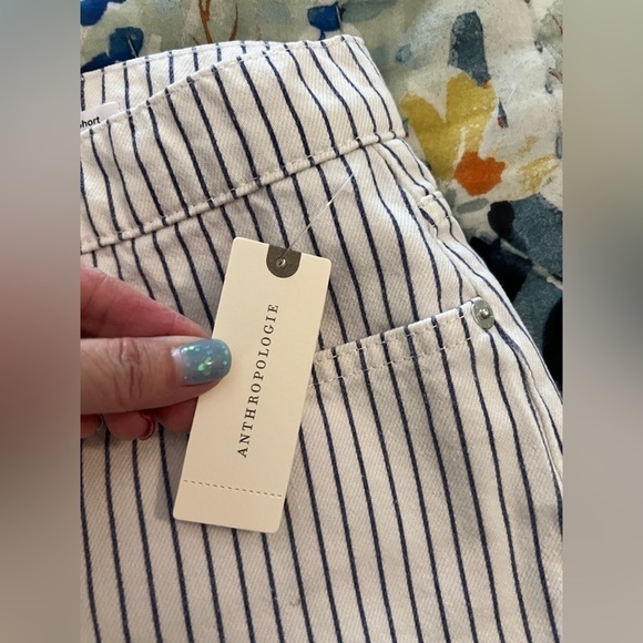 ANTHROPOLOGIE | FRAME 30 LE BRIGETTE JEAN SHORTS Blue Motif NWT - Picture 7 of 16
